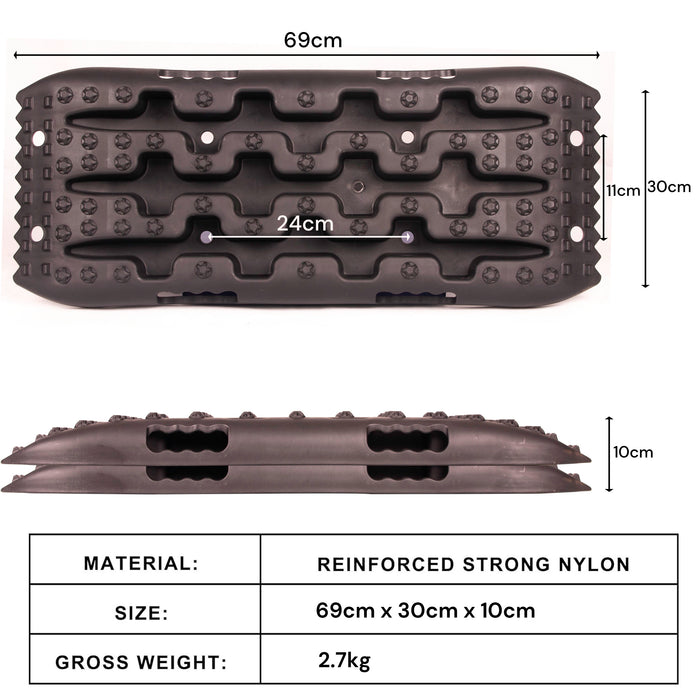 69cm Traction Boards 2 PCS Recovery Tracks 4WD Tire Traction Mat Recovery Boards Rescue Board