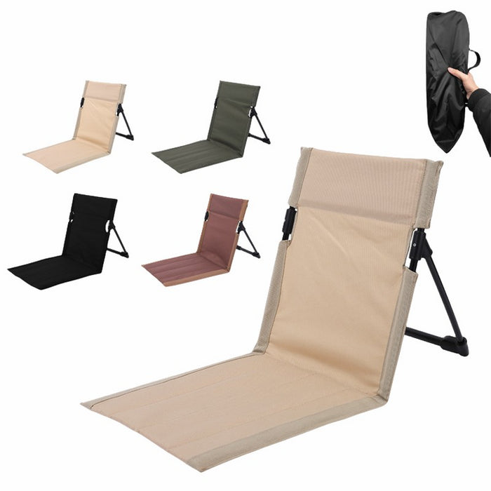 Brown Outdoor Folding Lawn Chair with Backrest - Lightweight, Portable Camping Chair, Beach & Park Recliner, Easy-to-Carry for Relaxing Outdoors