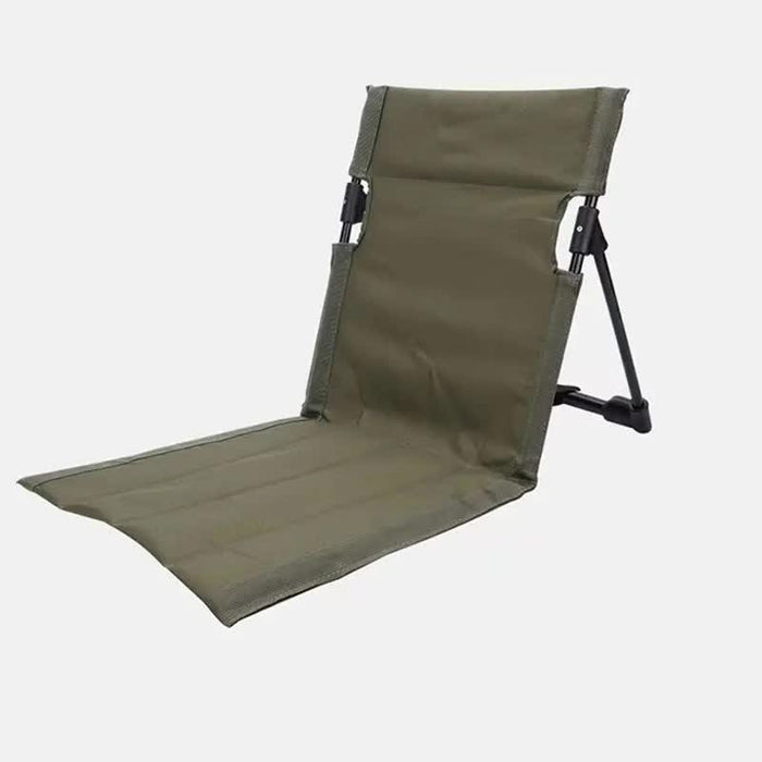 Green Outdoor Folding Lawn Chair with Backrest - Lightweight, Portable Camping Chair, Beach & Park Recliner, Easy-to-Carry for Relaxing Outdoors