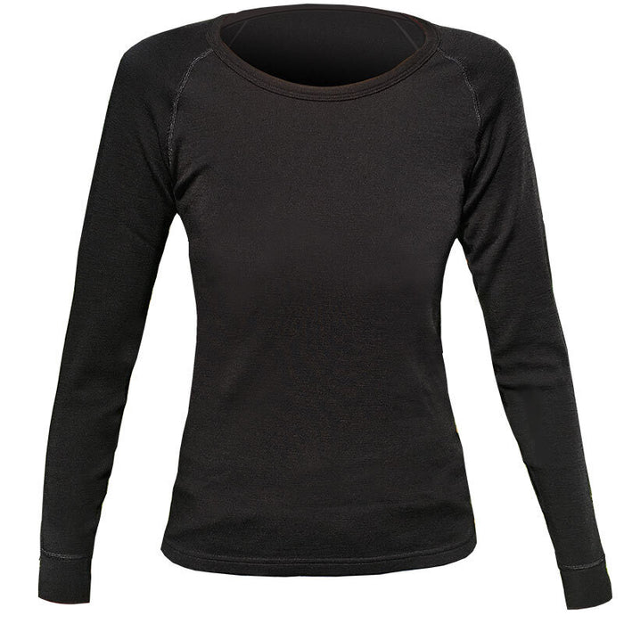 Sherpa Unisex Merino Wool Scoop Neck L/S Thermal Top Black-0