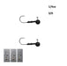 Vike 1/4 oz Round Jig Head with a Size 3/0 Hook Tungsten, 2 pack - Outbackers