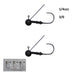 Vike 1/4 oz Weedless Round Jig Head with a Size 3/0 Hook Tungsten, 2 pack - Outbackers