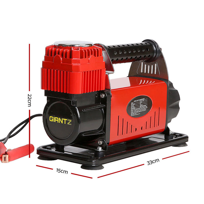 Giantz 12V Portable Air Compressor - Red - Outbackers