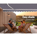 Instahut Retractable Folding Arm Awning Outdoor Sun Shade 4x3M Canopy PearlGrey - Outbackers