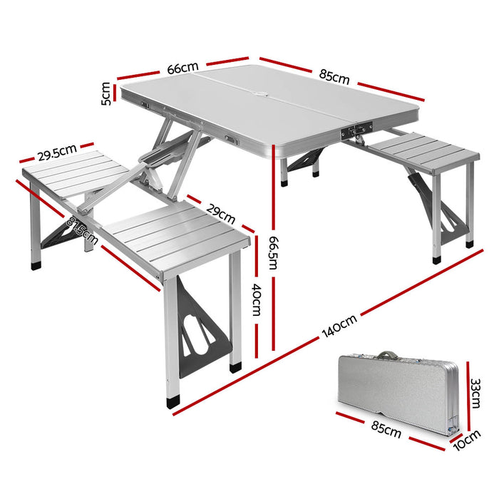 Weisshorn Camping Table Folding Aluminum Portable Outdoor Picnic 85CM - Outbackers