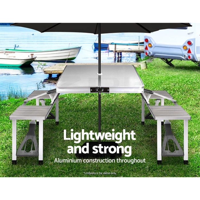 Weisshorn Camping Table Folding Aluminum Portable Outdoor Picnic 85CM - Outbackers