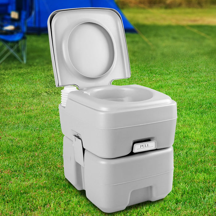 Weisshorn 20L Portable Outdoor Camping Toilet - Grey - Outbackers