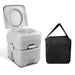 Weisshorn 20L Portable Outdoor Camping Toilet with Carry Bag- Grey - Outbackers