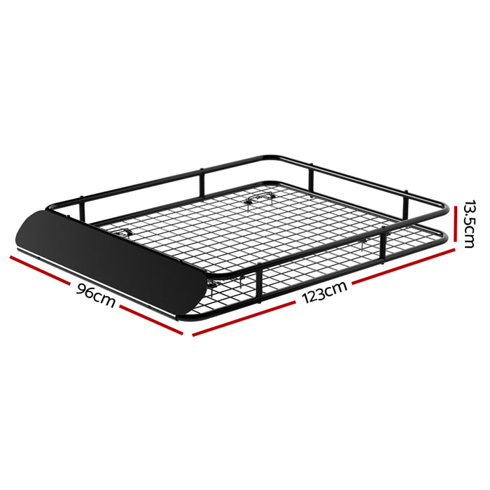 Giantz Universal Car Roof Rack Basket Luggage Carrier Steel Vehicle Cargo 123cm - Outbackers