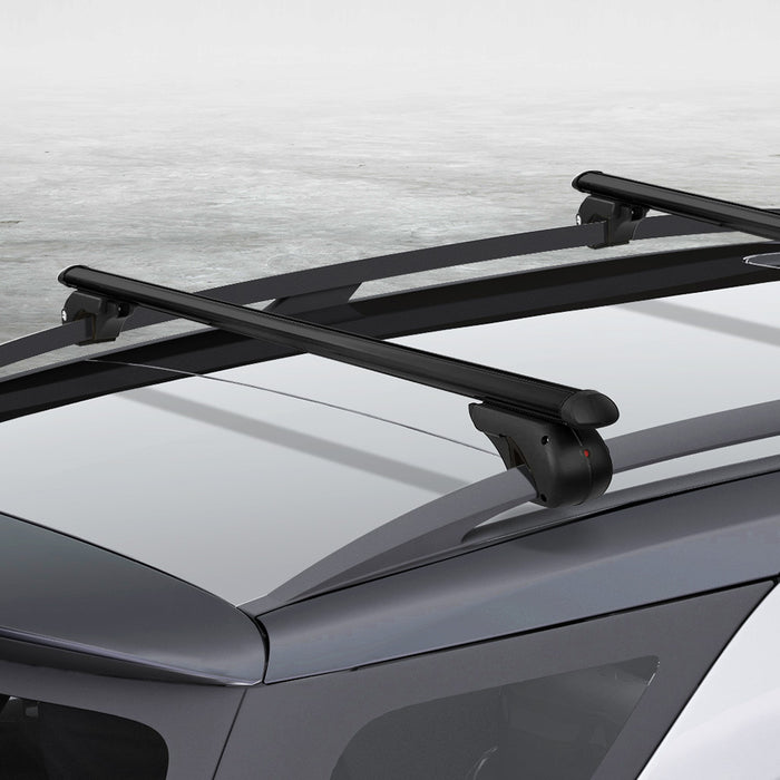 Universal Car Roof Rack 1080mm Cross Bars Aluminium Black Adjustable  Car 90kgs load Carrier - Outbackers