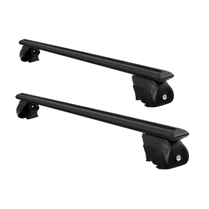 Universal Car Roof Rack Aluminium Cross Bars Adjustable 126cm Black Upgraded - Outbackers