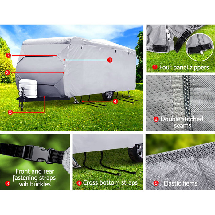 Weisshorn 20-22ft Caravan Cover Campervan 4 Layer UV Water Resistant - Outbackers