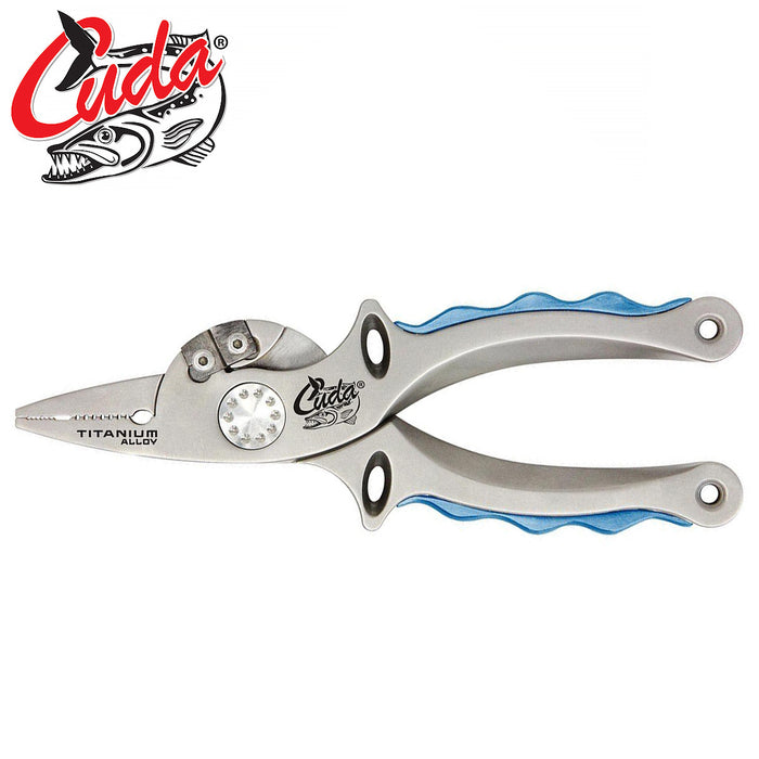 Cuda 7.25" Titanium Alloy Pliers with Leather Sheath & Lanyard - Outbackers