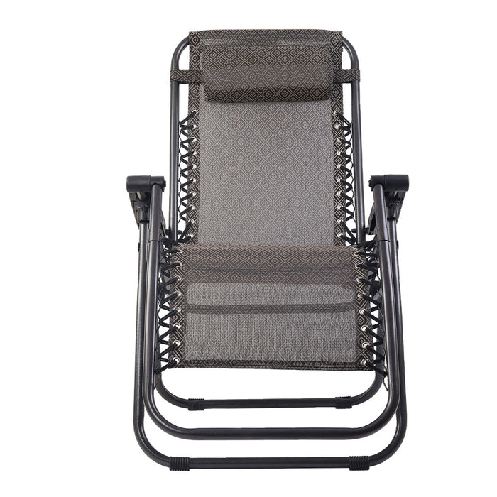 Gardeon Zero Gravity Recliner Chairs Outdoor Sun Lounge Beach Chair Camping - Beige - Outbackers