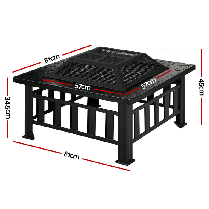 Fire Pit BBQ Table Grill Outdoor Garden Wood Burning Fireplace Stove - Outbackers