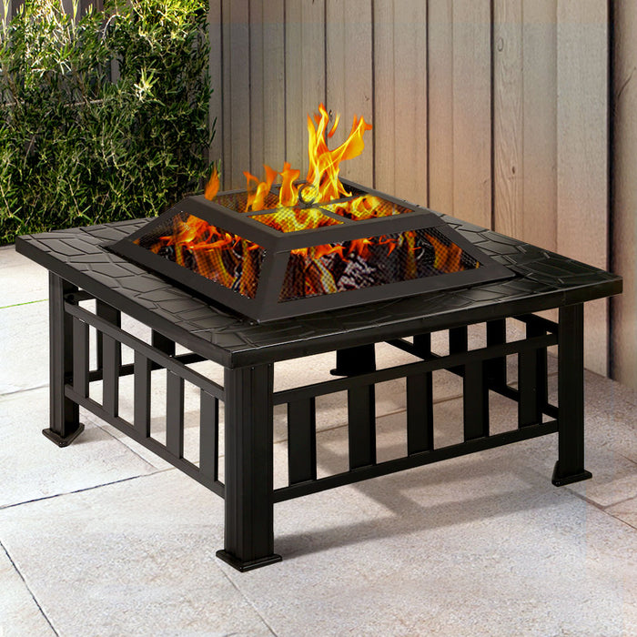 Fire Pit BBQ Table Grill Outdoor Garden Wood Burning Fireplace Stove - Outbackers