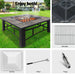 Fire Pit BBQ Grill Smoker Table Outdoor Garden Ice Pits Wood Firepit - Outbackers