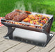 Grillz Fire Pit BBQ Outdoor Camping Portable Patio Heater Folding Packed Steel - Outbackers