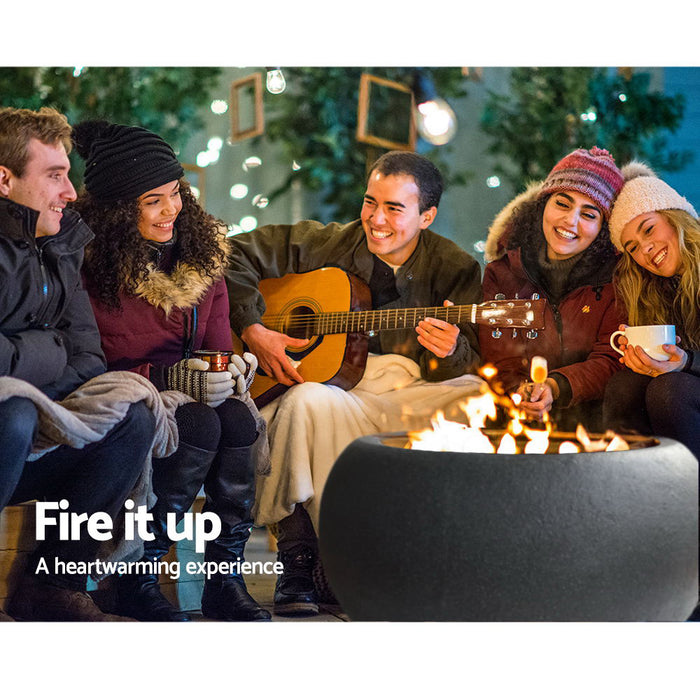 Grillz Outdoor Portable Fire Pit Bowl Wood Burning Patio Oven Heater Fireplace - Outbackers