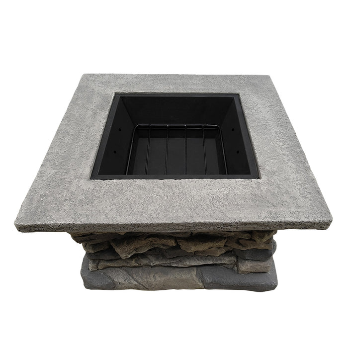 Grillz Stone Base Outdoor Patio Heater Fire Pit Table - Outbackers