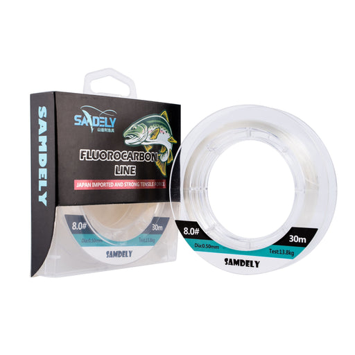 Samdely Clear Fluorocarbon Leader, #2.0, 10lb, 30Mtr - Outbackers