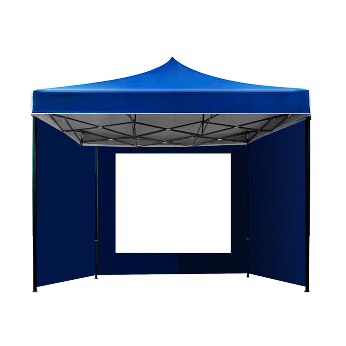 Instahut Gazebo Pop Up Marquee 3x3 Folding Wedding Tent Gazebos Shade Blue - Outbackers