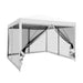 Instahut Gazebo Pop Up Marquee 3x3 Wedding Side Mesh Wall Outdoor Gazebos White - Outbackers