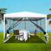 Instahut Gazebo Pop Up Marquee 3x3 Wedding Side Mesh Wall Outdoor Gazebos White - Outbackers