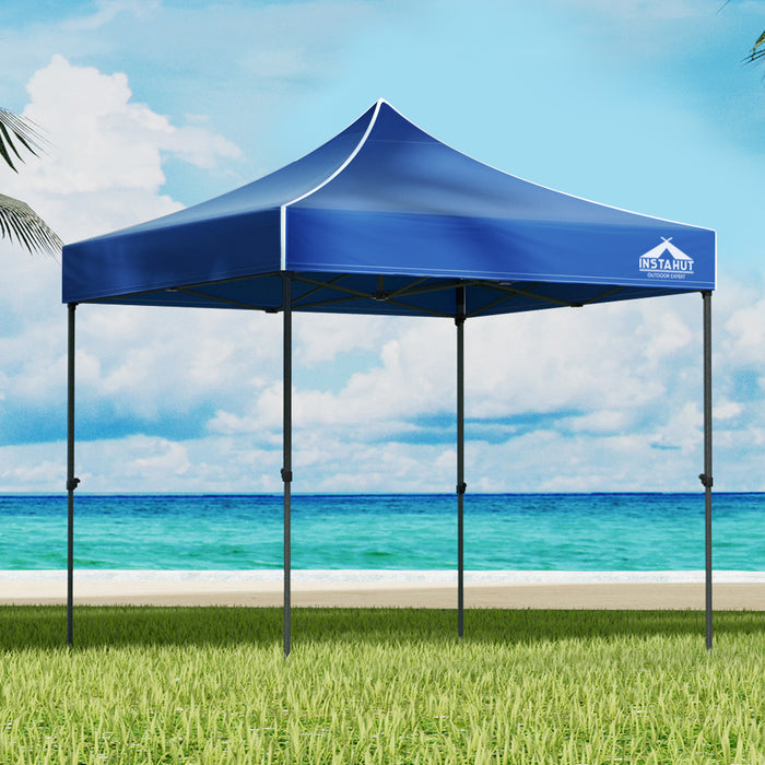 Instahut Gazebo Pop Up Marquee 3x3 Outdoor Wedding Gazebos Base Pod Kit Blue - Outbackers