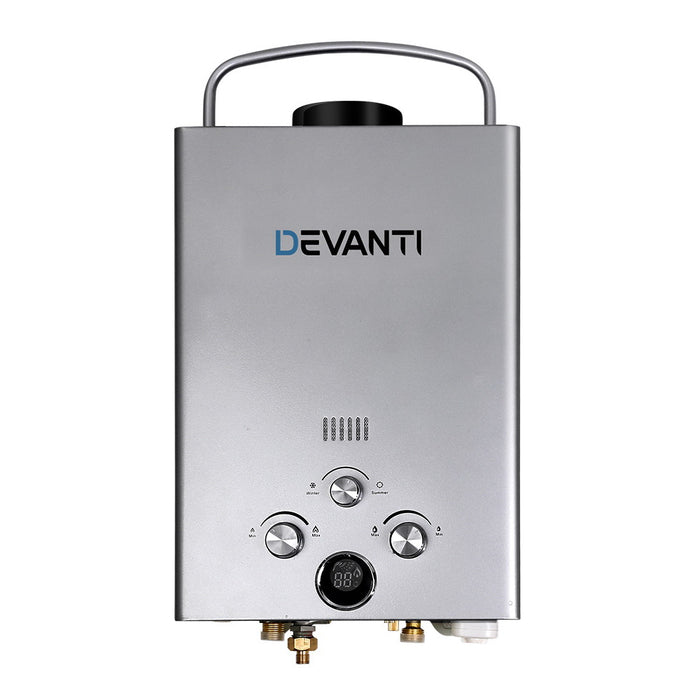 Devanti Outdoor Gas Hot Water Heater Portable Camping Shower 12V Pump Grey - Outbackers