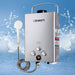 Devanti Outdoor Gas Water Heater Portable Camping Shower 12V Pump Silver - Outbackers