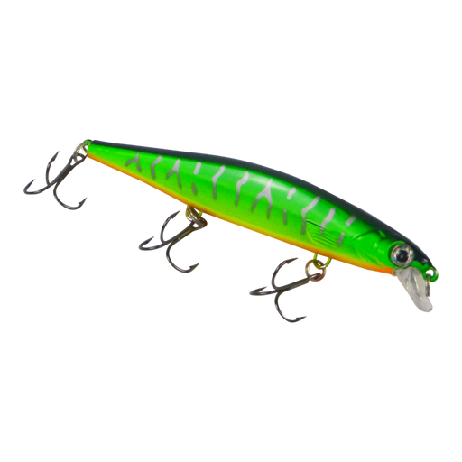 Finesse 'Chudan' 110mm Sinking/Diving Minnow, Lime Green - Outbackers