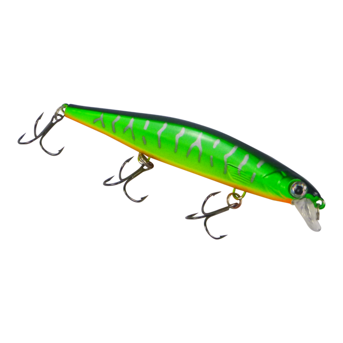 Finesse 'Chudan' 110mm Sinking/Diving Minnow, Lime Green - Outbackers