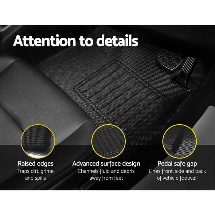 Weisshorn Car Rubber Floor Mats Compatible For Toyota Hilux Dual Cab 2015-2022 - Outbackers