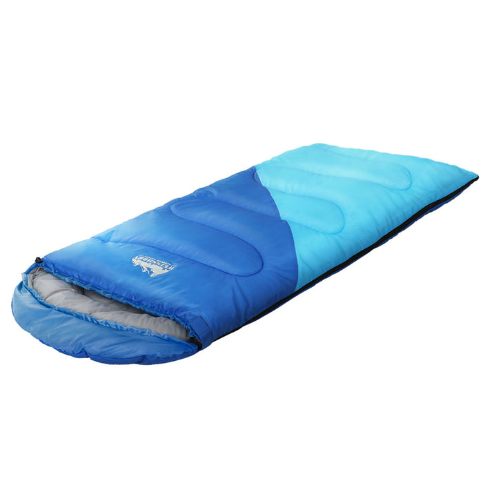 Weisshorn Sleeping Bag 136cm Kids Camping Hiking Winter Blue - Outbackers