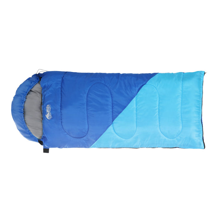 Weisshorn Sleeping Bag 136cm Kids Camping Hiking Winter Blue - Outbackers