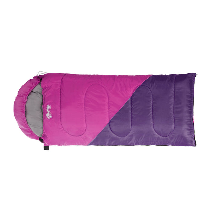 Weisshorn Sleeping Bag 136cm Kids Camping Hiking Winter Pink - Outbackers