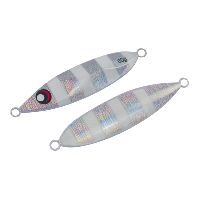 Finesse Slow Pitch Flutter Jig, 60gm, Silver White, 2 pack - Outbackers