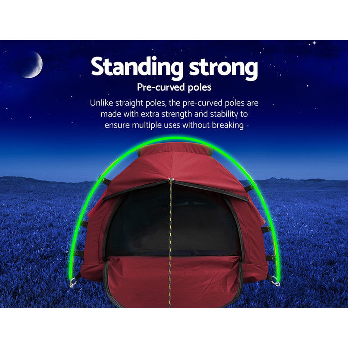 Weisshorn Biker Swag Camping Tent Single Canvas Swags Biking Hiking Beach - Outbackers