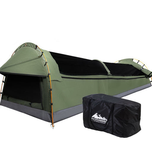 Weisshorn Swags King Single Camping Swag Canvas Tent Deluxe With Mattress - Outbackers