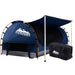 Weisshorn Double Swag Camping Swags Canvas Free Standing Dome Tent Dark Blue 4CM - Outbackers