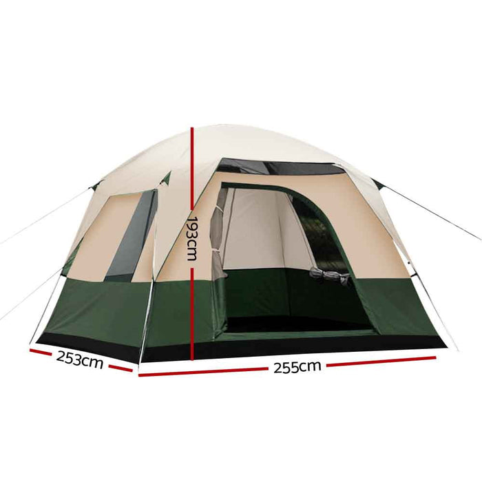 Weisshorn Family Camping Tent 4 Person Hiking Beach Tents Green - Outbackers