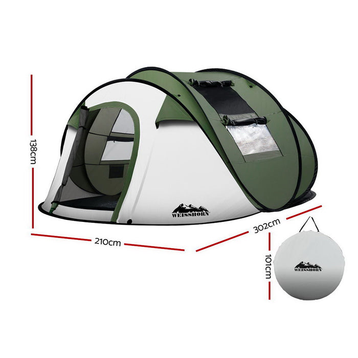 Weisshorn Instant Up Camping Tent 4-5 Person Pop up Tents Family Hiking Beach Dome - Outbackers