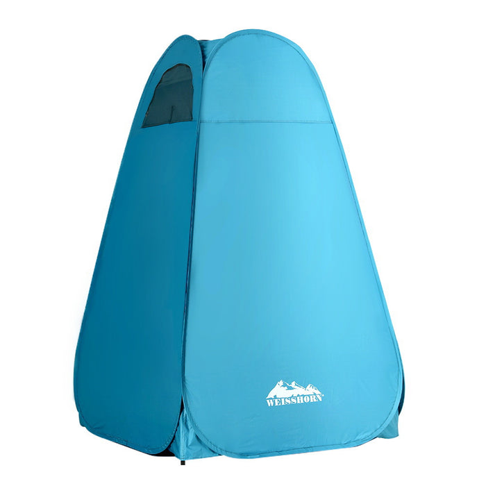 Weisshorn Pop-up Shower Tent Camping Outdoor Toilet Privacy Change Room Blue - Outbackers