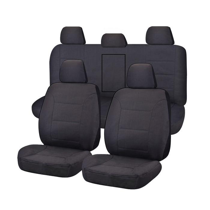 Seat Covers for MITSUBISHI TRITON FR MQ SERIES 01/2015 - ON DUAL CAB UTILITY FR CHARCOAL ALL TERRAIN - Outbackers