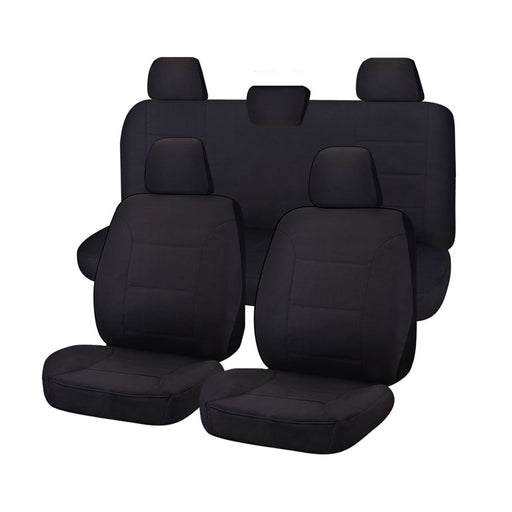 Seat Covers for TOYOTA HILUX TGN121R SERIES 03/2016 - ON DUAL CAB UTILITY FR BLACK CHALLENGER - Outbackers