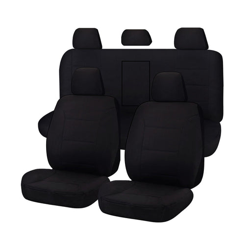 Seat Covers for MITSUBISHI TRITON FR ML-MN SERIES 06/2006 ? 2015 DUAL CAB UTILITY FR BLACK CHALLENGER - Outbackers