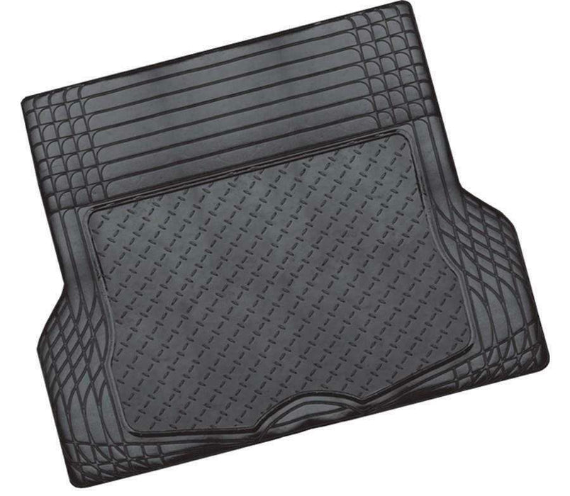 ALUMINIUM LOOK 1-Piece Boot Mat - BLACK [Rubber/Aluminium Look] - Outbackers