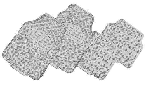 VENOM 4-Piece Car Mat - SILVER [Rubber/Aluminium Look] - Outbackers