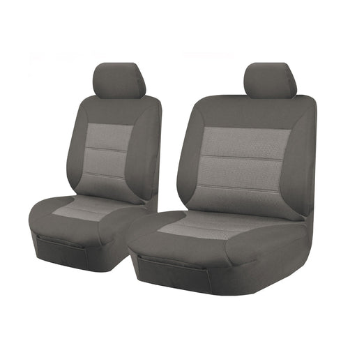 Seat Covers for TOYOTA LANDCRUISER 70 SERIES VDJ 05/2007 - ON SINGLE / DUAL CAB FRONT BUCKET + _ BENCH GREY PREMIUM - Outbackers